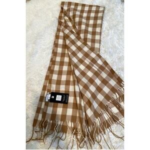 Brave + True Woodlands Tan & White Plaid Scarf - Size OS (NWT)